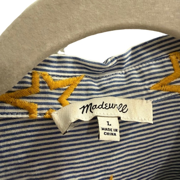 MADEWELL Star Embroidered Striped Shirt
Blue White
Size Large - Picture 7 of 9